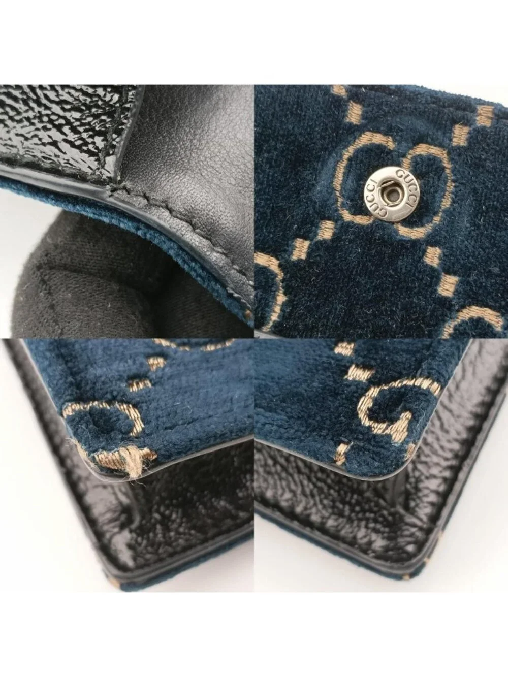 Gucci Dionysus Navy Velour Shoulder Bag